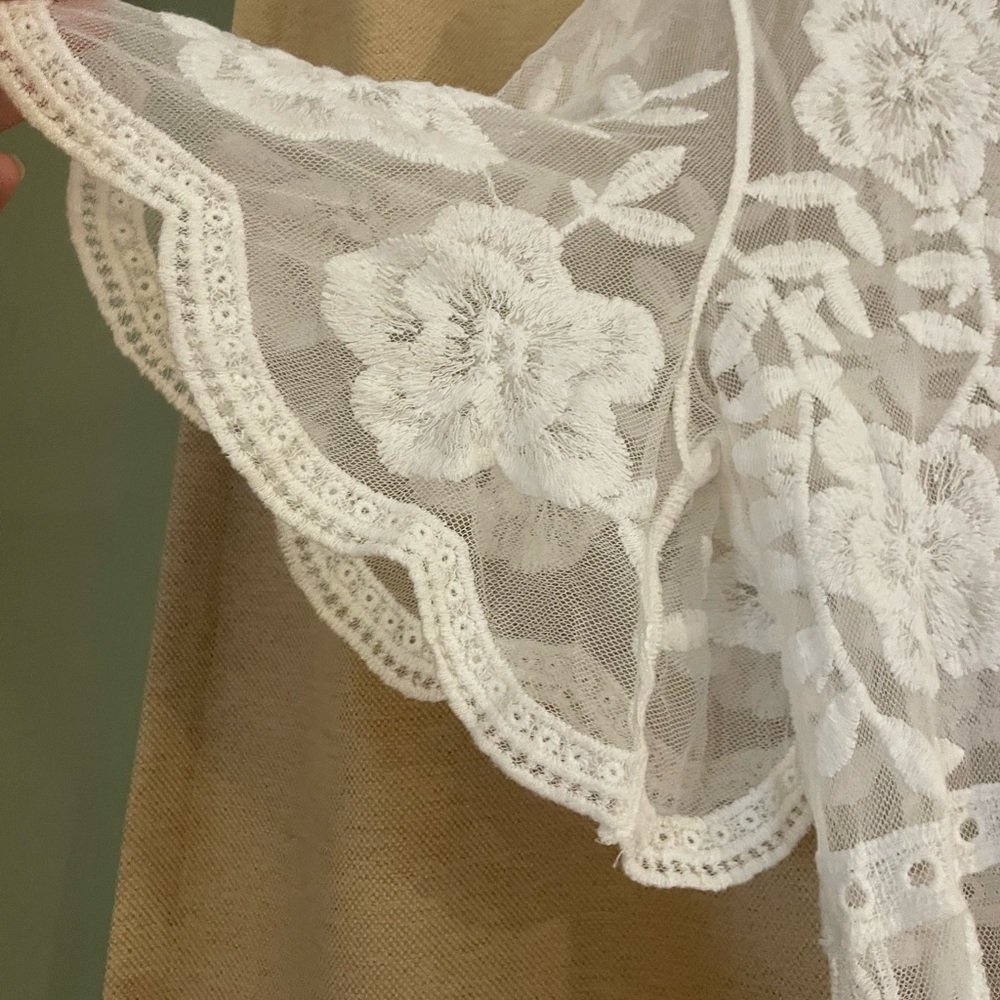 Elegant White Lace Maxi Dress,L - Picture 3 of 4